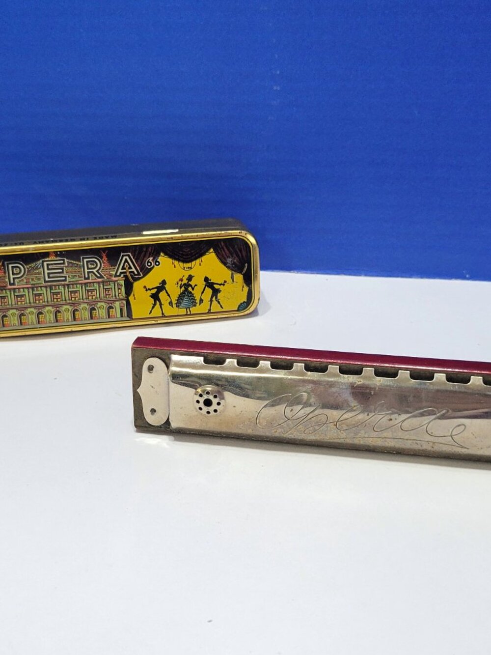 Vintage Opera German Harmonica WW2 Era Key of C in Case